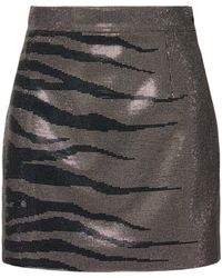 Roberto Cavalli - Zebra Embellished Cady Mini Skirt - Lyst