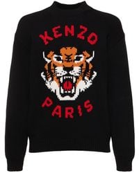 KENZO - Tiger Cotton Blend Knit Sweater - Lyst