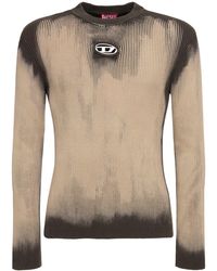 DIESEL - Oval-D Slim Cotton Blend Knit Sweater - Lyst