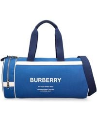 Burberry - Bolso duffle de nylon con logo - Lyst