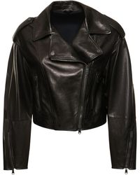 Brunello Cucinelli - Leather Biker Jacket - Lyst