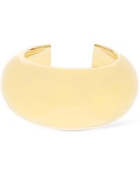 Saint Laurent - Rounded Smooth Brass Cuff Bracelet - Lyst
