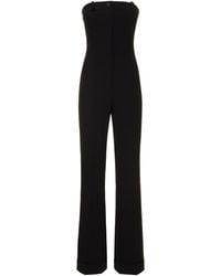 Moschino - Stretch Crepe Strapless Corset Jumpsuit - Lyst