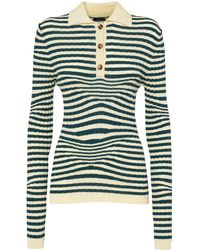 Etro - Striped Wool Knit Polo Sweater - Lyst