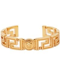 Versace - Greek Motif & Medusa Cuff Bracelet - Lyst
