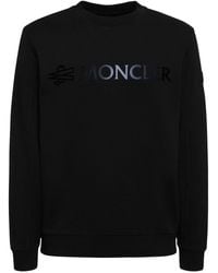 Moncler - Logo Cotton Crewneck Sweatshirt - Lyst