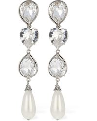 Alessandra Rich - Boucles d'oreilles en cristaux et fausses perles - Lyst