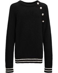 Balmain - Buttoned Raglan Cashmere Sweater - Lyst
