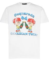 DSquared² - Canadian Twins Printed Cotton T-Shirt - Lyst