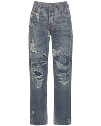DIESEL 21cm Jeans Aus Baumwolldenim Mit Rissen - Blau