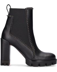 Christian Louboutin 100mm Spike Leather Ankle Boots - Black