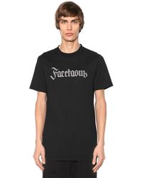 Facetasm Logo Embroidered Cotton Jersey T-shirt - Black