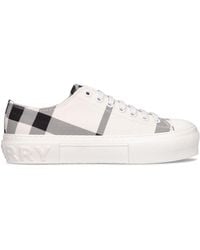 Burberry - Sneakers check in coton jacquard - Lyst