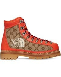 Gucci X The North Face Canvas & Leather Boots - Orange