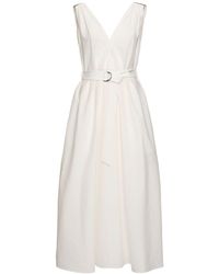 Brunello Cucinelli - Damen Kleid Aus Popeline Mit Gürtel - Lyst