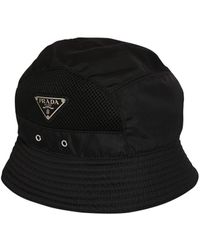 Prada Cappello Bucket In Nylon - Nero