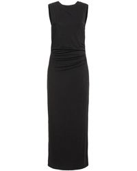 St. Agni - Cupro Draped Jersey Midi Dress - Lyst