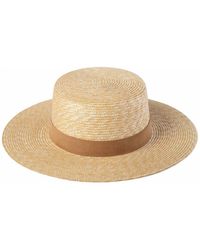 Lack of Color - The Spencer Boater Straw & Suede Hat - Lyst