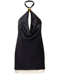 Ferragamo - Lvr Exclusive Satin Open Back Mini Dress - Lyst