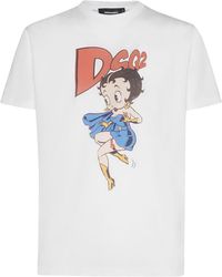 DSquared² - Betty Boop Printed Cotton T-Shirt - Lyst