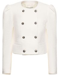 Alessandra Rich - Double Breasted Tweed Bouclé Jacket - Lyst