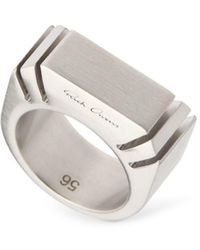 Rick Owens Bevel Cut Ring in White for Men | Lyst