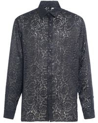 Versace - Camicia in viscosa e seta stampata - Lyst
