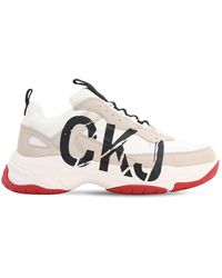 Calvin Klein 40mm Marleen Suede & Mesh Sneakers - Mehrfarbig