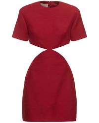 Valentino - Open Back Crepe Short Sleeve Mini Dress - Lyst
