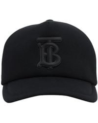Burberry Baseballkappe Aus Canvas Mit Tb-stickerei - Schwarz