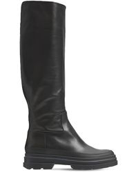 Max Mara 50mm Beryl Leather Tall Boots - Black