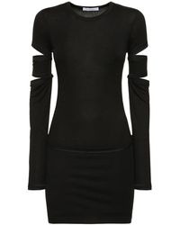 Helmut Lang - Slash Cut Out Jersey Midi Dress - Lyst