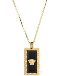 Versace Enamelled Squared Medusa Necklace - Metallic