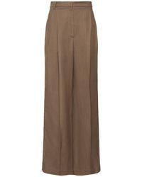 Brunello Cucinelli - Fluid Linen Blend Twill Straight Pants - Lyst