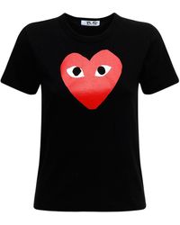 COMME DES GARÇONS PLAY - Printed Heart Cotton T-shirt - Lyst