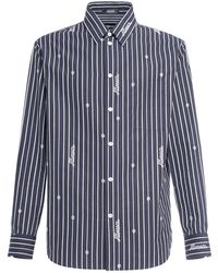 Versace - Striped Cotton Poplin Shirt - Lyst