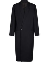 Lemaire - Double Breast Wool Blend Coat - Lyst