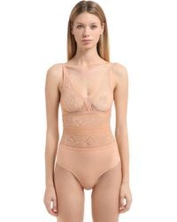 Stella McCartney Body "Ophelia Whistling" In Pizzo - Neutro