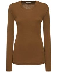 Lemaire - Rib Cotton Long Sleeve T-Shirt - Lyst