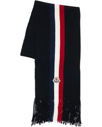 Moncler Écharpe En Laine À Rayures - Noir