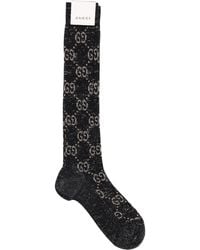 Gucci Lange Socken Aus Baumwollmischjacquard - Schwarz