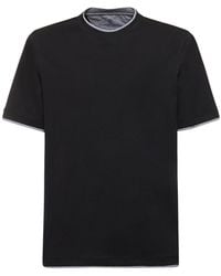 Brunello Cucinelli - Layered Cotton Jersey Solid T-Shirt - Lyst