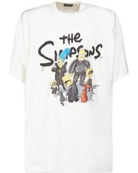 Balenciaga Oversized T-shirt Aus Jersey "the Simpsons" - Weiß