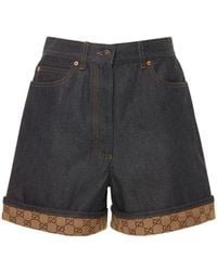 Gucci Shorts Aus Baumwolldenim - Grau