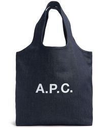 A.P.C. - Ninon Denim Tote Bag Unique - Lyst