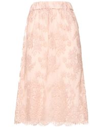 Gucci - Cotton Blend Lace Skirt - Lyst
