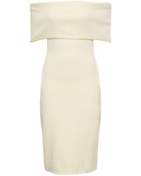 Bottega Veneta - Textured Nylon Off-the-shoulder Dress - Lyst