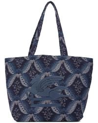 Etro - Embroidered Cotton Tote Bag - Lyst