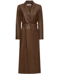 Max Mara - Aiello Leather Trench Coat W/ Belt - Lyst