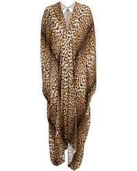 Roberto Cavalli - Jaguar Print Satin Kaftan Dress - Lyst